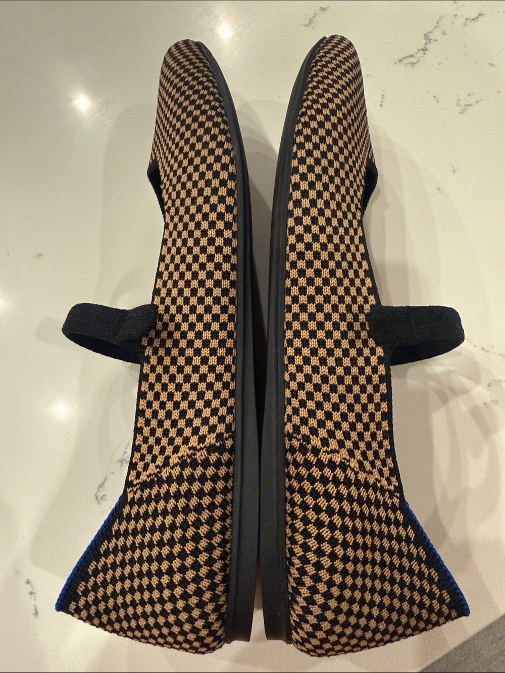 Rothy's The Square Mary Jane in Wren Brown and Black Micro Checkered Size 9 - Picture 8 of 11